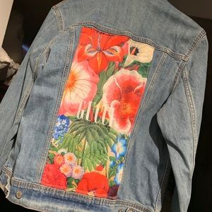 Jean Jacket with Gucci logo added (from dust bag)